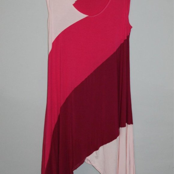 Lane Bryant Colorblock Trapeze Dress Pink Shark Bite Hem Plus Size 14/16 HW8547 - Picture 2 of 6